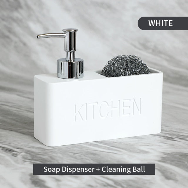 DISH SOAP DISPENSER WITH STORAGE - Black