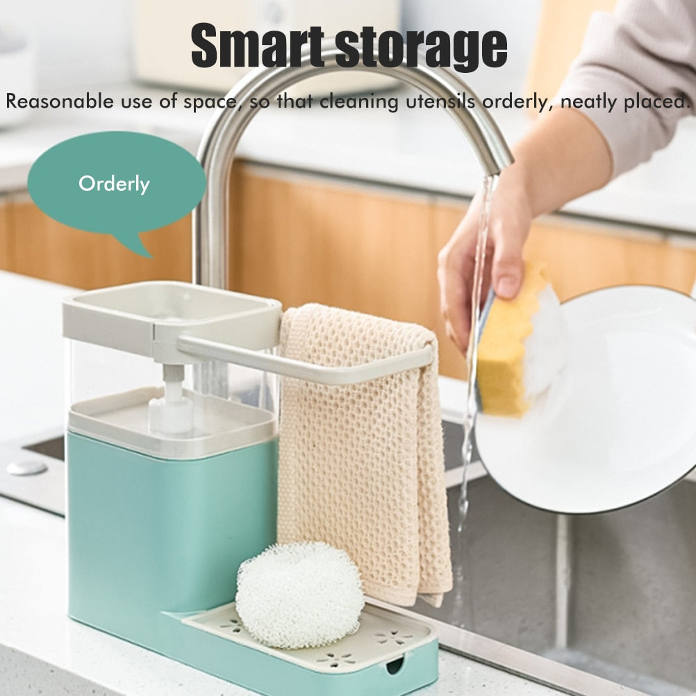 Dish Soap Dispenser With Sponge Holder