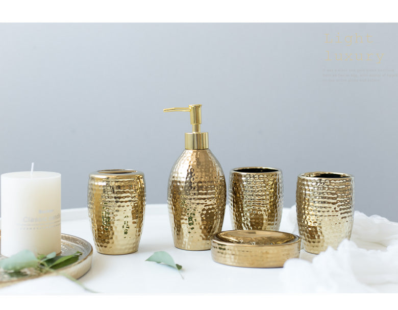 Luxury Ceramic Gold Bathroom Set